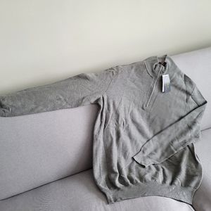 Zip up turtleneck grey sweater